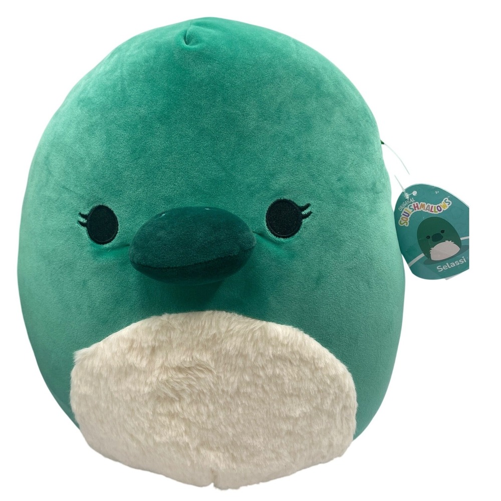 NEW Squishmallows Selassi Teal Green Platypus Bird Plush Toy 14" New With‎ Tags